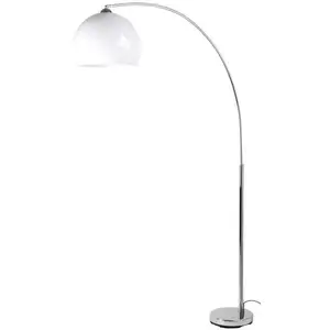 Lampadaire ARCO coloris blanc et chrome pas cher