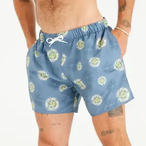 Short de bain surf 100 Court 15" Homme - Molecule Bleu - OLAIAN pas cher