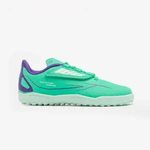 Chaussures de football enfant à scratch 160 easy turf vert - KIPSTA