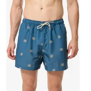 DECATHLON Boardshort surf short de bain court 15" homme, 100 Cycas bleu pas cher