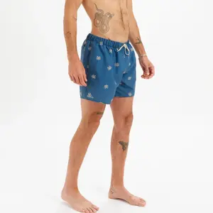 Short de bain 15" homme - 100 cycas bleu - OLAIAN pas cher