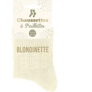 Chaussettes Sud Trading Paire de chaussettes paillettes blondinette beige pas cher