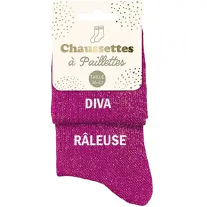 Chaussettes Sud Trading Paire de chaussettes fuchsia Diva Râleuse dépareillées pas cher