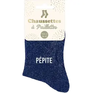 Chaussettes Sud Trading Une paire de chaussettes paillettes Pépite pas cher