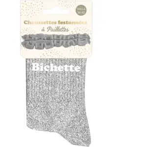 Sud Trading STC, Chaussettes feston courtes paillettes bichette (taille unique 36-42) pas cher