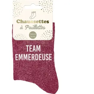 Chaussettes paillettes Team Emmerdeuse Taille unique 36 42 pas cher
