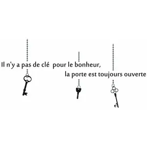 Comparateur de prix : Amour Passion Sticker mural clé du bonheur