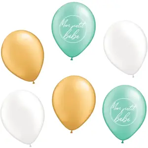 Ballons "Mon petit bébé" Bleu - Lot de 6 - 30CM pas cher
