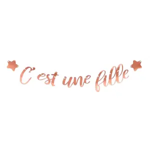 Guirlande en Papier "C'est une fille" Rose Gold pas cher