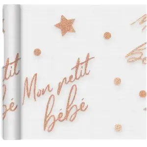 Chemin de table Rose Gold "Mon petit bébé" pas cher