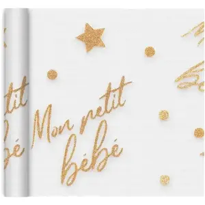 Chemin de table Doré "Mon petit bébé" pas cher