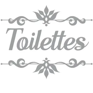 Rétro Sticker décoratif de porte - TOILETTES - Vinyle - Gris - Adulte - Mixte pas cher