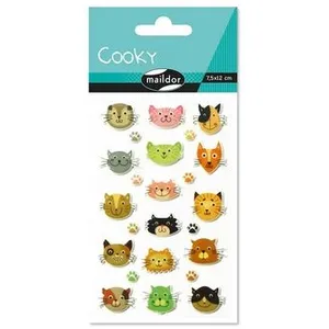 Maildor Stickers 3D Cooky Têtes de chatVendu parscrapmalin