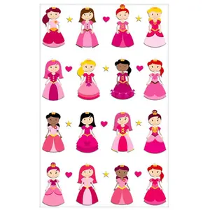 Clairefontaine Maildor CY002O - GOMMETTES 3D Cooky - 1 planche 12x8 cm - 28 stickers - PRINCESSES