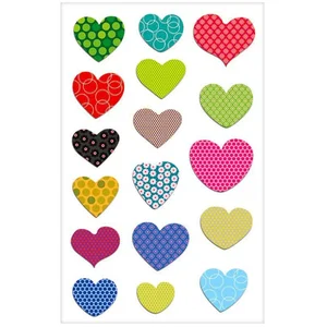 Mldr Stickers 3D - Cooky - Coeurs à Motifs x 17