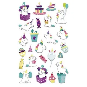 Maildor Stickers Fantaisie Cooky - Licorne anniversaire - 1 planche 7,5 x 12 cmVendu parscrapmalin