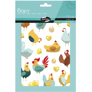 Comparateur de prix : Maildor AE211C -GOMMETTES Baby - 6 planches 14,8 x 21 cm - À parti de 2 ans - POULES (123 stickers)