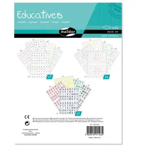 Comparateur de prix : Maildor Lot de 20 Planches (1600 Etiquettes) Educatives Alphabet 16 x 21 cm
