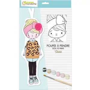 Comparateur de prix : Avenue Mandarine PP043C - Kit Créatif Enfant - Poupée en coton Imprimé à Peindre - A Partir de 6 Ans - OLIVIA