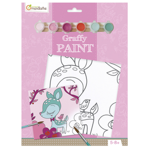 Comparateur de prix : PP013O Un Set de Peinture Graffy Paint - Faon - 20 x 20 cm