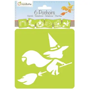 Clairefontaine Set 6 pochoirs Halloween - 15x15 cm