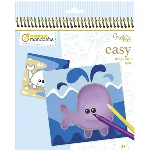 Comparateur de prix : Carnet de 24 feuilles à colorier Animaux marins Avenue Mandarine Graffy Easy TU