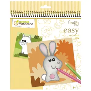 Carnet de 24 feuilles à colorier Animaux de la ferme Avenue Mandarine Graffy Easy TU