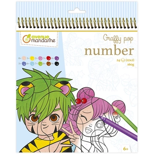 Comparateur de prix : Avenue Mandarine Graffy Pop Number : Manga - Coloriage aux numéros