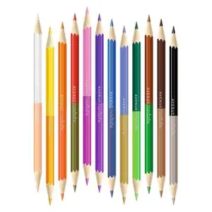 Avenue Mandarine - Tube de 12 crayons de couleur double pointes