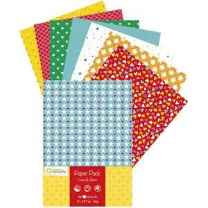 AC-DECO Lot de 96 feuilles papier - Love & Stars pas cher
