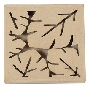 Comparateur de prix : Décopatch Boîte carrée en papier mâché Couvercle motif végétal 17 x 17 x 13 cm