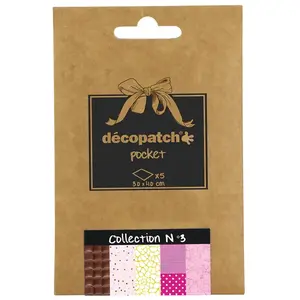 Décopatch Deco Pocket - Decopatch - Collection N°3 - 5 feuilles - 30x40cm - Mixte pas cher