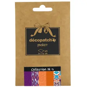 Décopatch Decopatch - Deco Pocket 5 feuilles 30x40cm - Collection N 7 pas cher