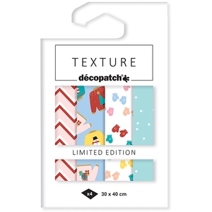 Décopatch Papier Texture Noël Maille Xmas 30 x 40 cm 4 pcsVendu paramazon