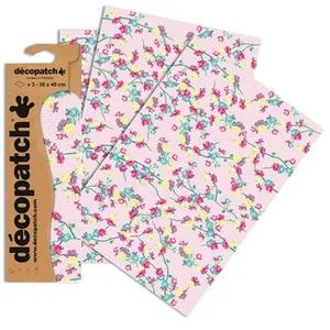 Clairefontaine 3 feuilles Décopatch - Fleurs roses 747 pas cher