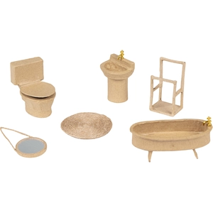 Assortiment de 6 miniatures - Salle de bain - Decopatch