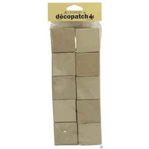 Comparateur de prix : Clairefontaine Décopatch EV010O - Un lot de 10 boites en papier brun mâché 5x5x3,5 cm, boites carrées
