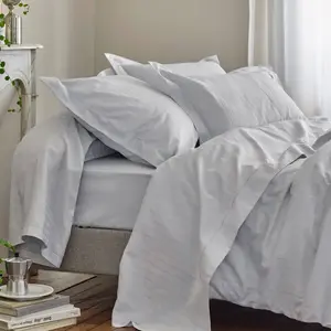 Blanc des Vosges Taie d'oreiller satin jacquard Divine Métal pas cher
