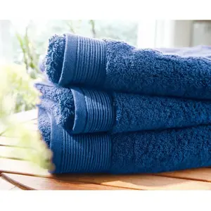 Drap de bain 70/140 micro-coton 600 grm² uni Blanc des Vosges - Bleu Royal pas cher