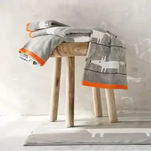 Scion Living Serviette invité ou serviette de bain MR FOX en coton - Gris perle