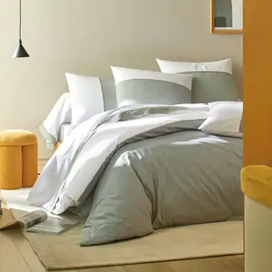 Drap housse percale, Duo BLANC DES VOSGES 90 x 190 cm Coton pas cher