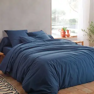 Drap percale lavée Bohème BLANC DES VOSGES 240 x 300 cm Coton pas cher