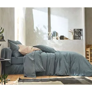 Drap housse percale lavée Bohème BLANC DES VOSGES 140 x 190 cm Coton pas cher