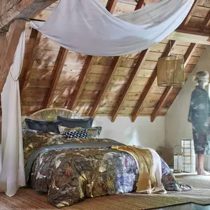 Blanc des Vosges Housse de couette satin de coton JARDINS DE BABYLONE 200 x 200 cm Coton pas cher