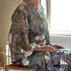 BLANC DES VOSGES Kimono satin JARDINS DE BABYLONE Coton pas cher