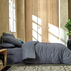 BLANC DES VOSGES Drap housse coton bio et recyclé Ressources-90 x 200 cm-Indigo pas cher