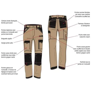 Comparateur de prix : Lafont - Pantalon de travail multipoches ruler work attitude gris/noir...