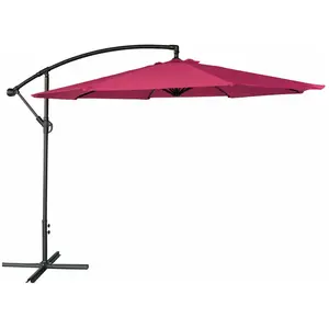 Comparateur de prix : Happy Garden Parasol Déporté Oahu Rond 3,50m De Diamètre Fuchsia