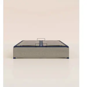 Sommier coffre 140x190 cm - Gris - Acier recyclé et lattes en bois - G...Vendu partediber