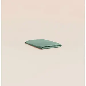 Tediber Drap housse 160x200 cm - Satin de coton - Vert - Doux et résistant - ... pas cher